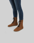 Men's Tan Nubuck Barefoot Boot - Handcrafted Calf Leather Wide Toe Box | Bespoky