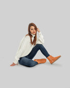 Back view Orange Suede Chelsea Boots - Calf Leather Handcrafted | Bespoky