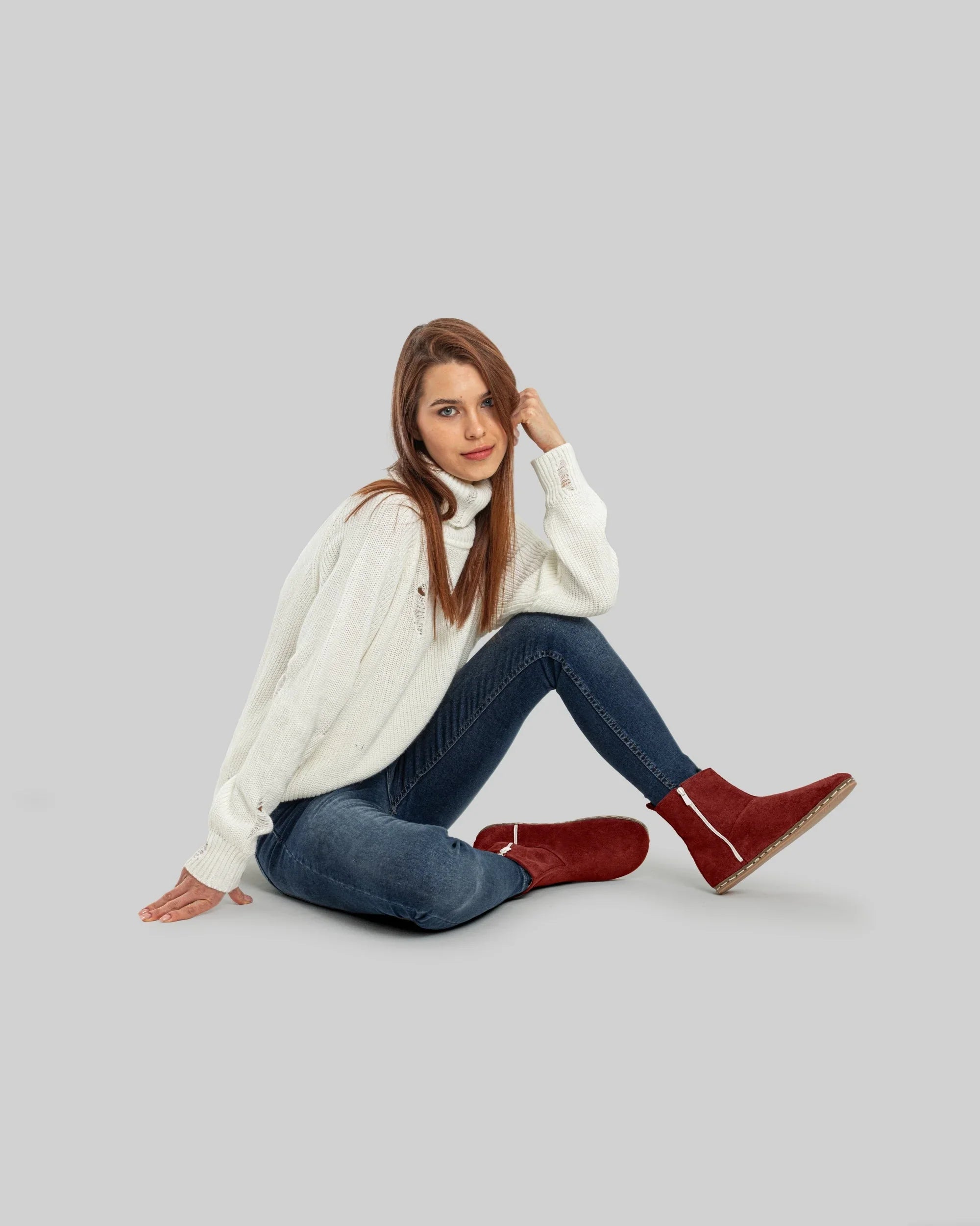 Back view Burgundy Chelsea Boots - Calf Leather Handcrafted | Bespoky