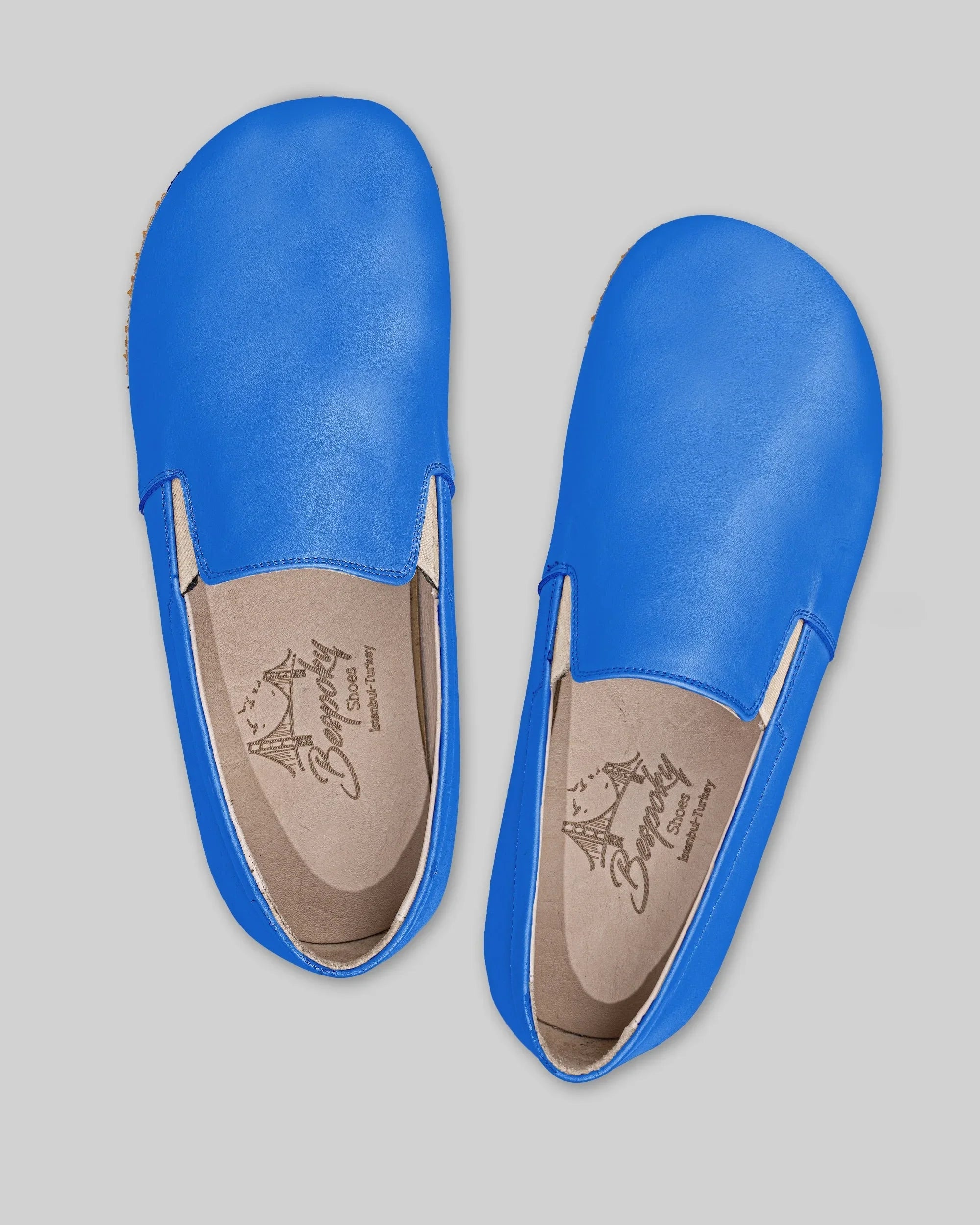 Side view Blue Barefoot Shoes - Calf Leather Zero Drop | Bespoky