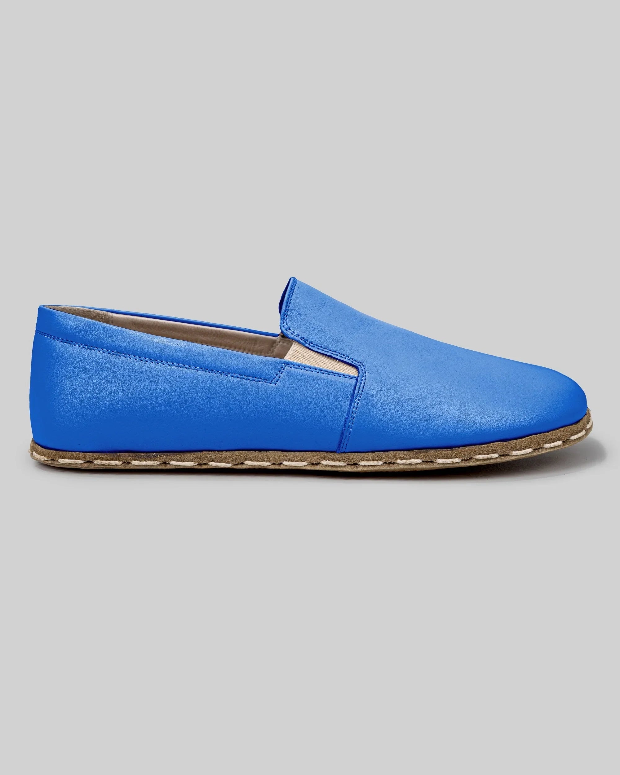 Back view Blue Barefoot Shoes - Calf Leather Handcrafted | Bespoky