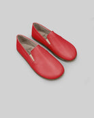 Men's Red Barefoot Shoes - Handcrafted Calf Leather Wide Toe Box | Bespoky