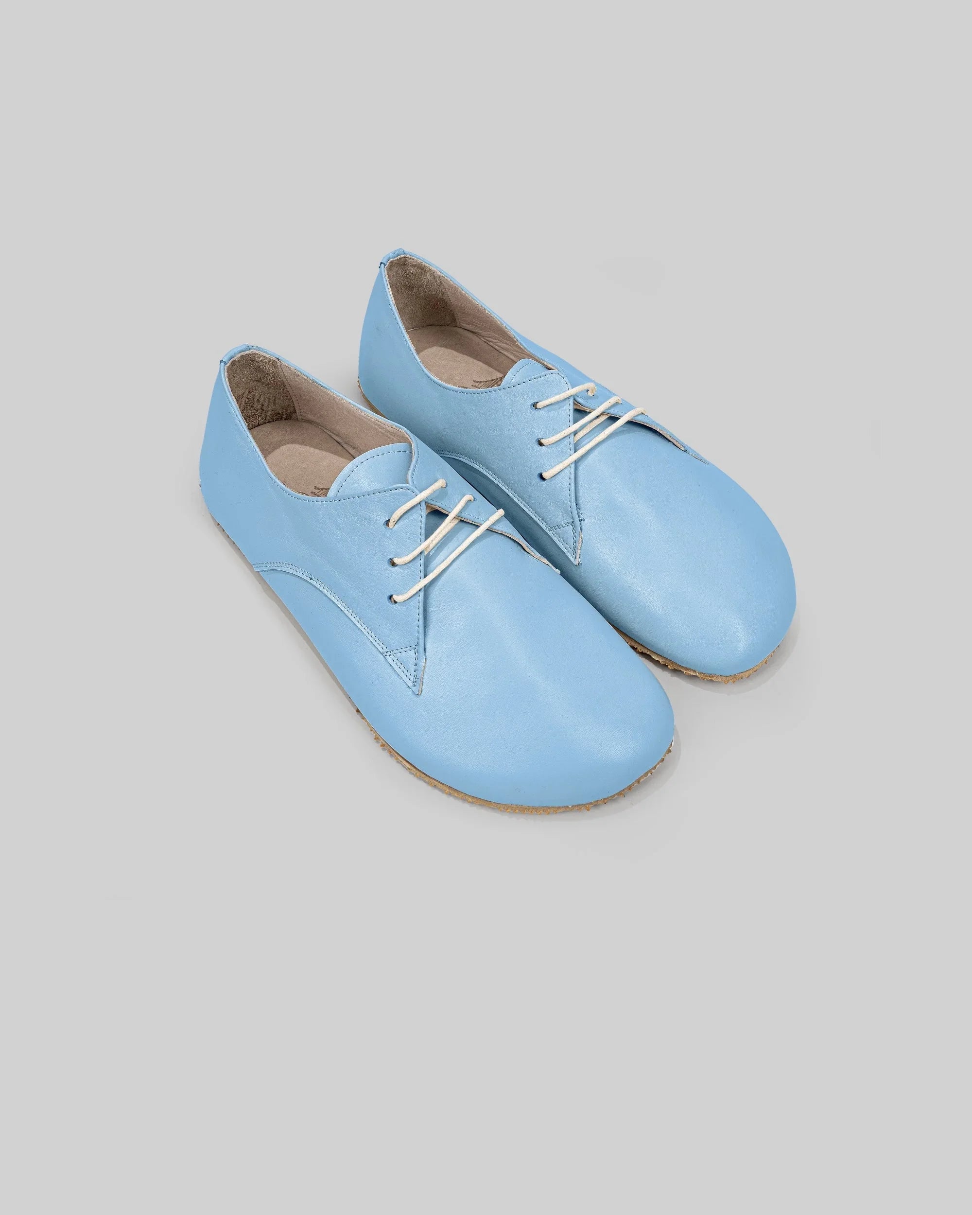 Men's Baby Blue Oxford Shoes - Handcrafted Calf Leather Wide Toe Box | Bespoky