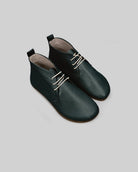Men's Dark Green Ankle Boots - Handcrafted Calf Leather Wide Toe Box | Bespoky