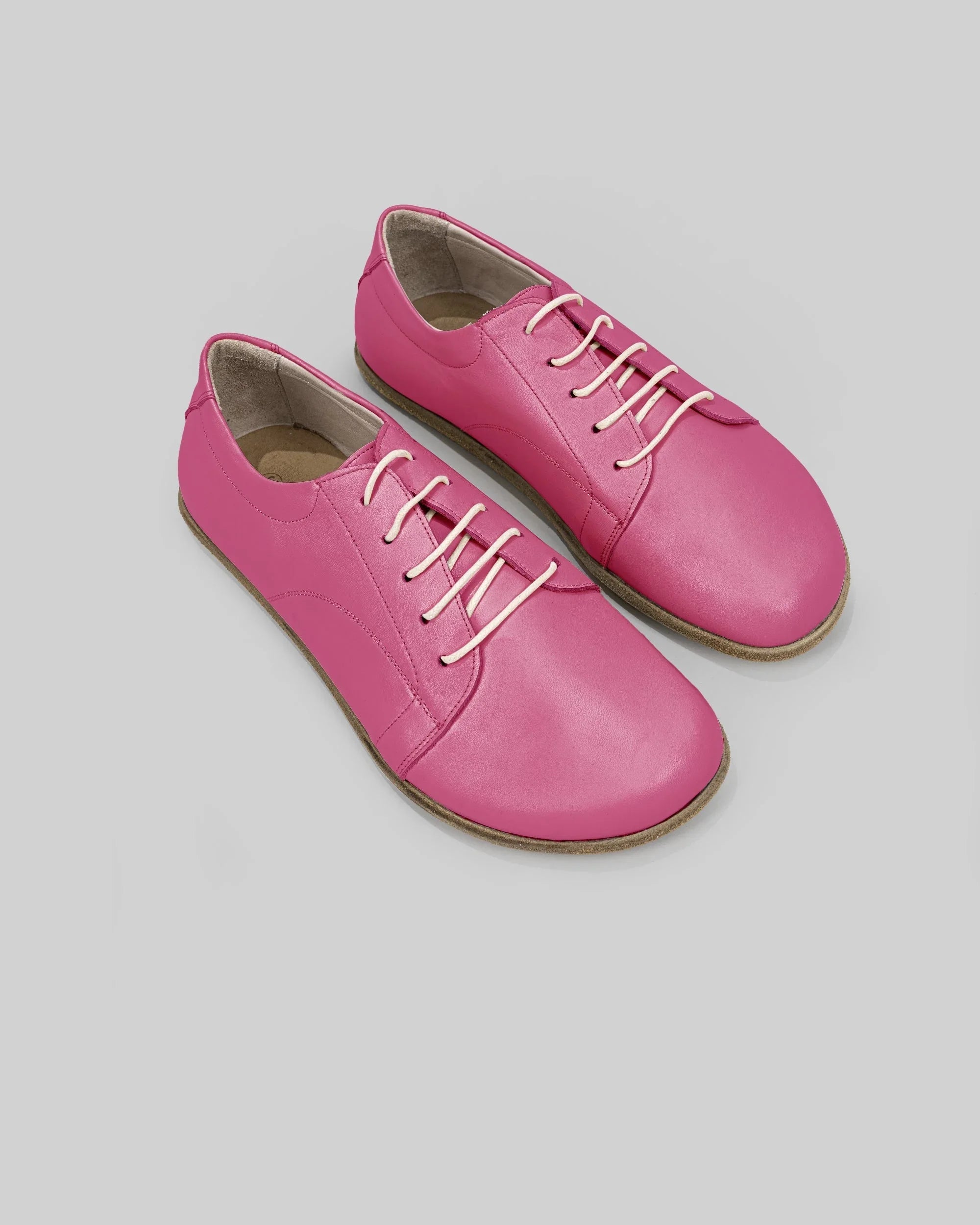 Women's Fuchsia Barefoot Sneaker - Handcrafted Calf Leather Wide Toe Box | Bespoky