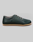 Side view Dark Green Barefoot Sneaker - Calf Leather Zero Drop | Bespoky
