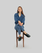 Back view Dark Green Oxford Shoes - Calf Leather Handcrafted | Bespoky