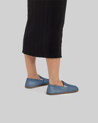 Detail Jean Blue Barefoot Shoes - Handcrafted Calf Leather Turkey | Bespoky
