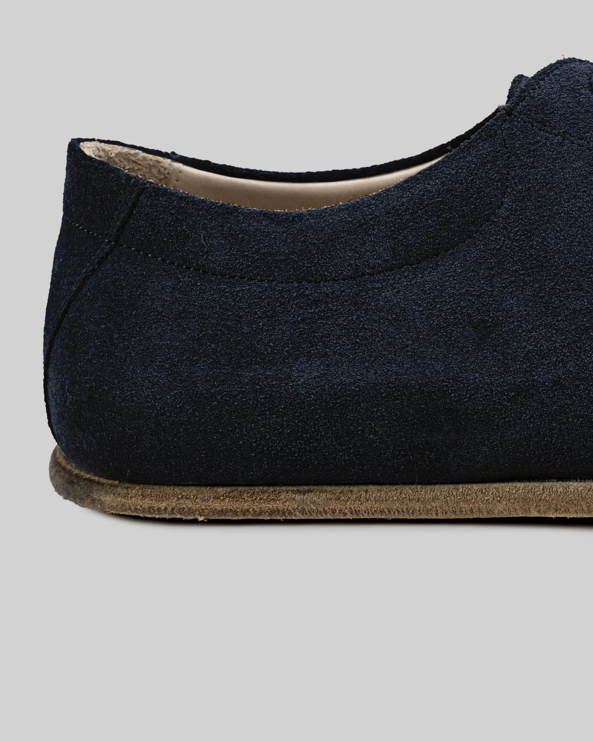 Top view Navy Suede Barefoot Sneaker - Handcrafted Calf Leather | Bespoky