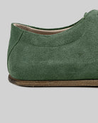Top view Green Suede Barefoot Sneaker - Handcrafted Calf Leather | Bespoky