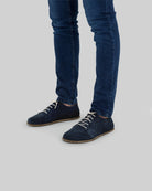 Detail Navy Barefoot Sneaker - Handcrafted Calf Leather Turkey | Bespoky