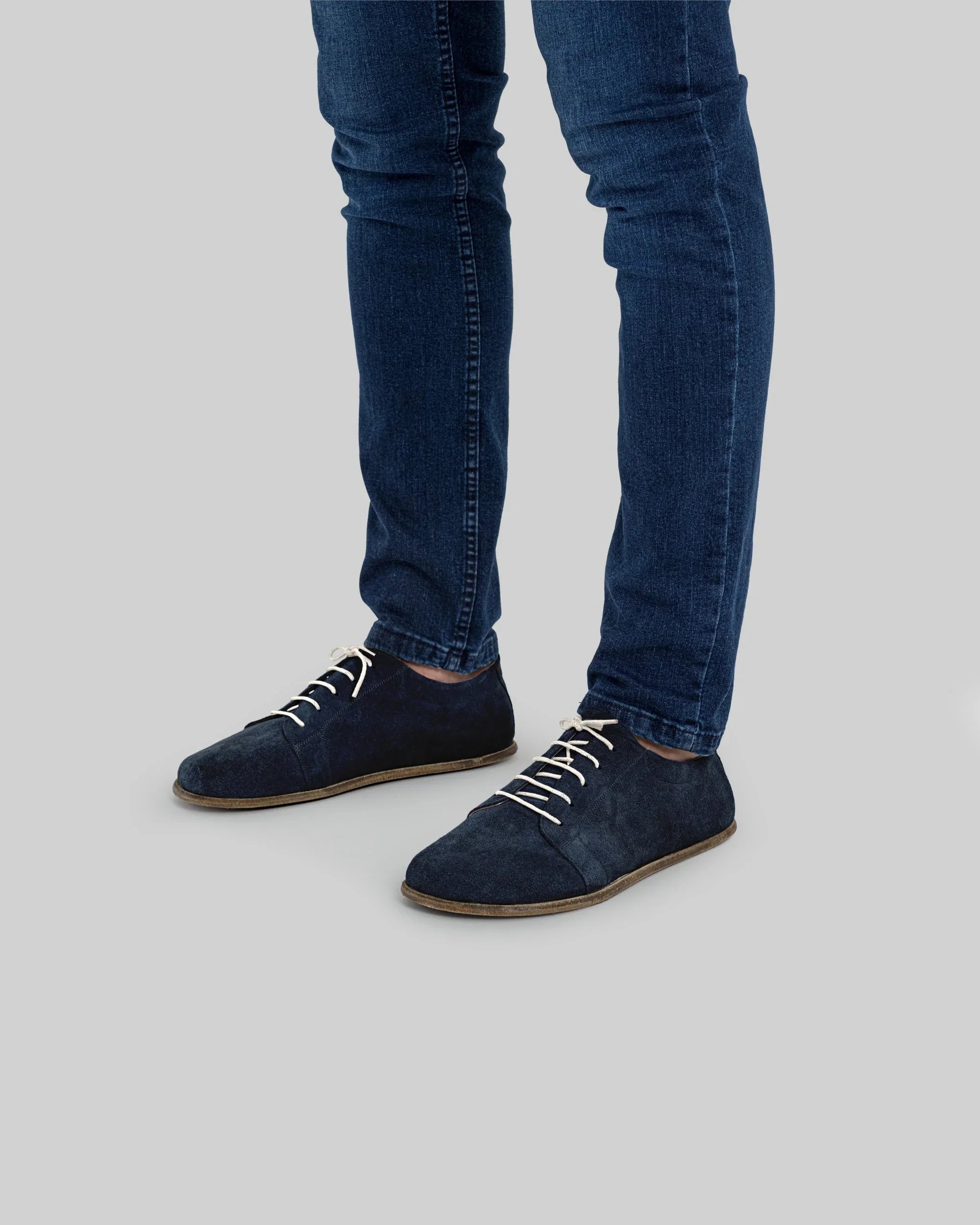 Detail Navy Barefoot Sneaker - Handcrafted Calf Leather Turkey | Bespoky