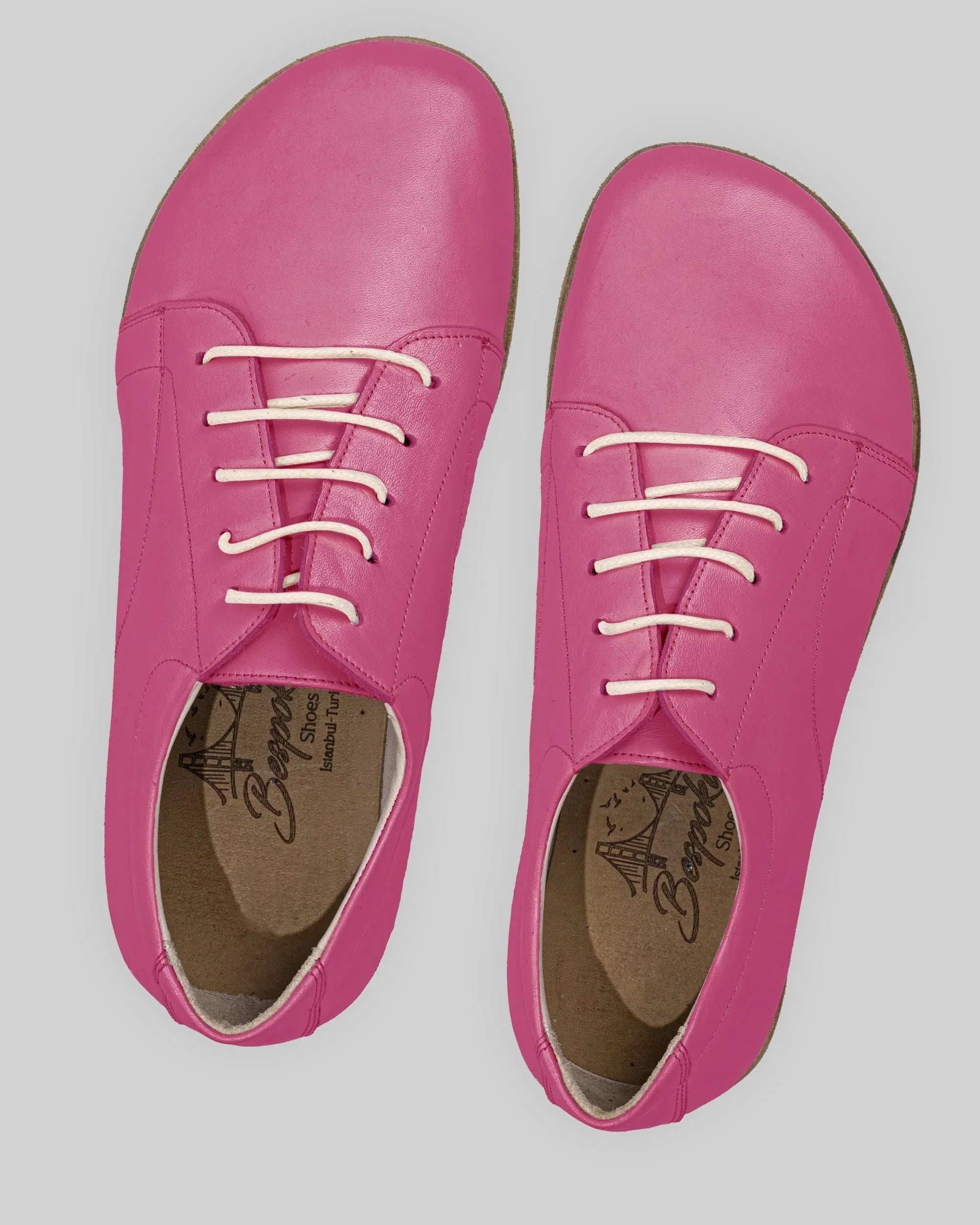 Side view Fuchsia Barefoot Sneaker - Calf Leather Zero Drop | Bespoky