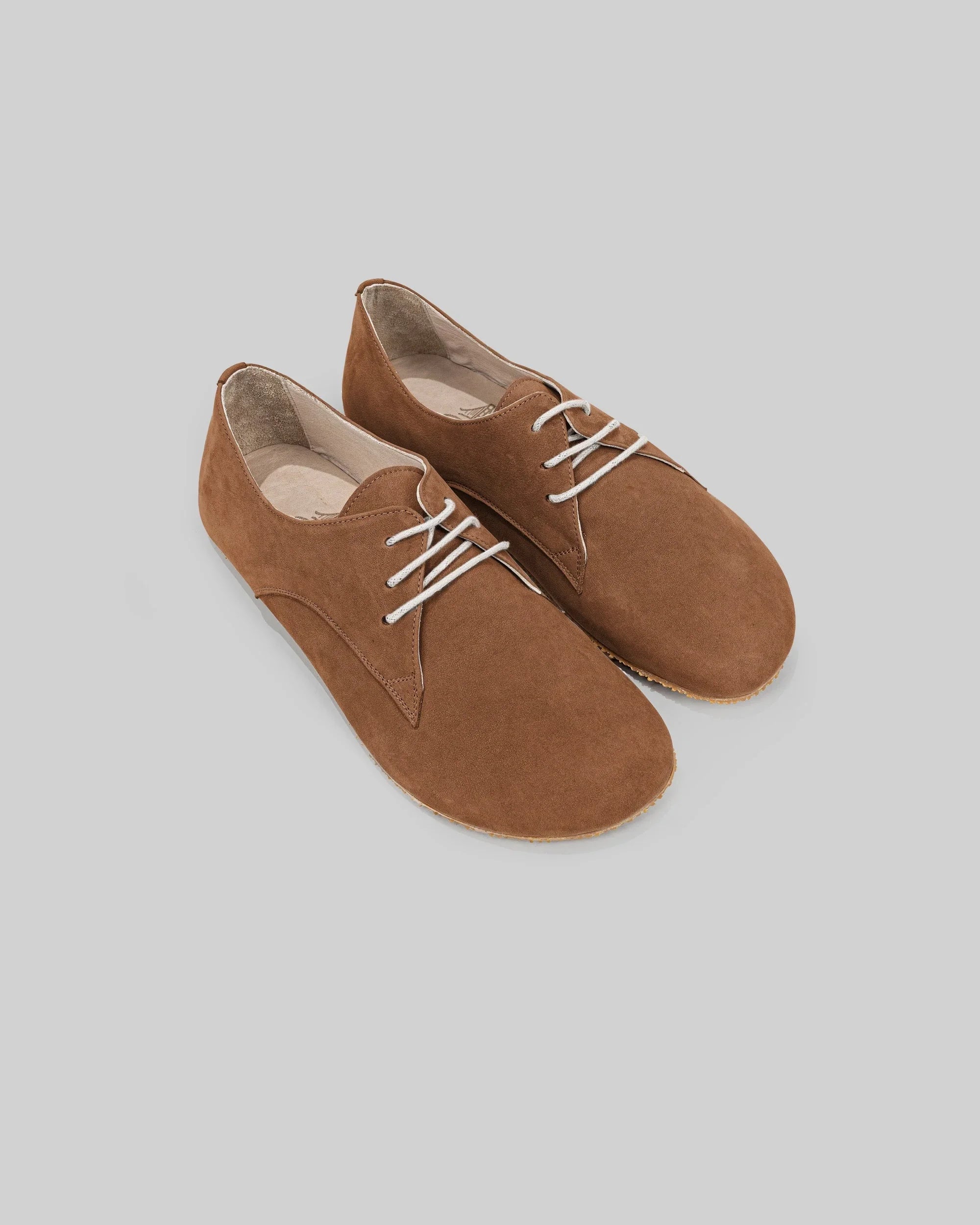 Men's Tan Nubuck Oxford Shoes - Handcrafted Calf Leather Wide Toe Box | Bespoky
