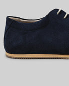 Zijaanzicht Navy Suède Barefoot Sneaker - Kalf Leer Zero Drop | Bespoky