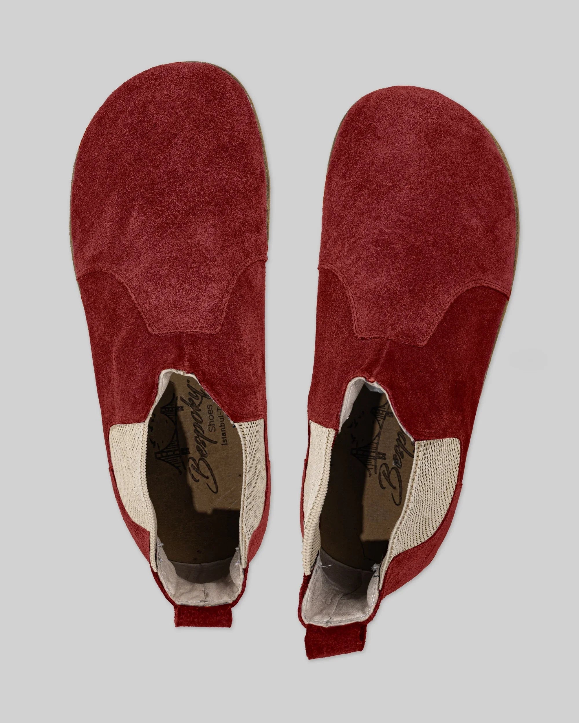Side view Burgundy Chelsea Boots - Calf Leather Zero Drop | Bespoky