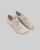 Men's Cream Suede Oxford Shoes - Handcrafted Calf Leather Wide Toe Box | Bespoky