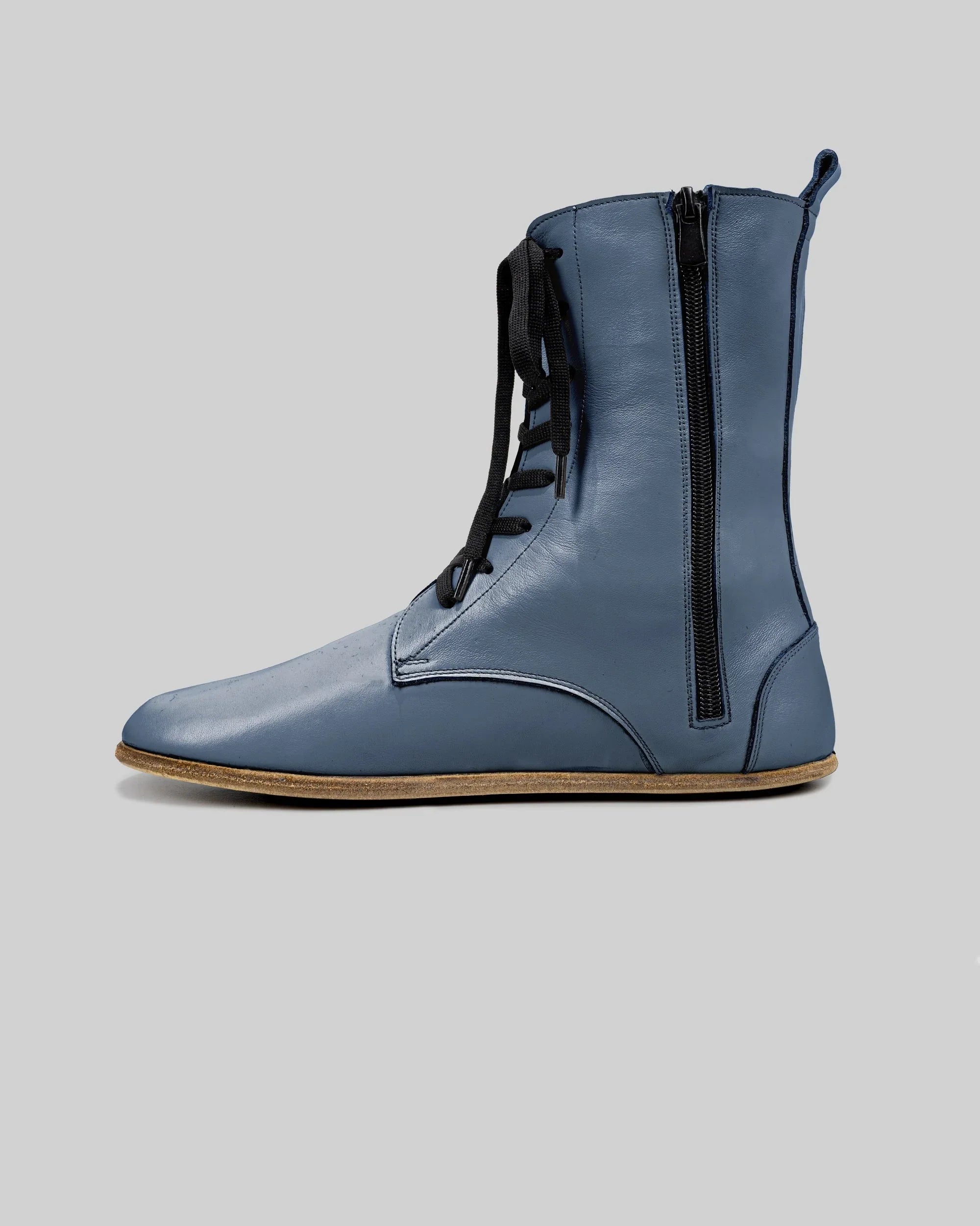 Detail Jean Blue Barefoot Boot - Handcrafted Calf Leather Turkey | Bespoky