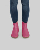 Detail Fuchsia Chelsea Boots - Handcrafted Calf Leather Turkey | Bespoky