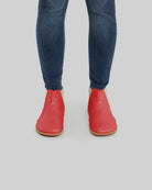 Detail Red Chelsea Boots - Handcrafted Calf Leather Turkey | Bespoky