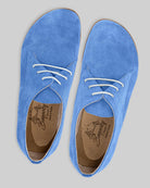 Side view Blue Suede Oxford Shoes - Calf Leather Zero Drop | Bespoky