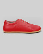 Side view Red Barefoot Sneaker - Calf Leather Zero Drop | Bespoky