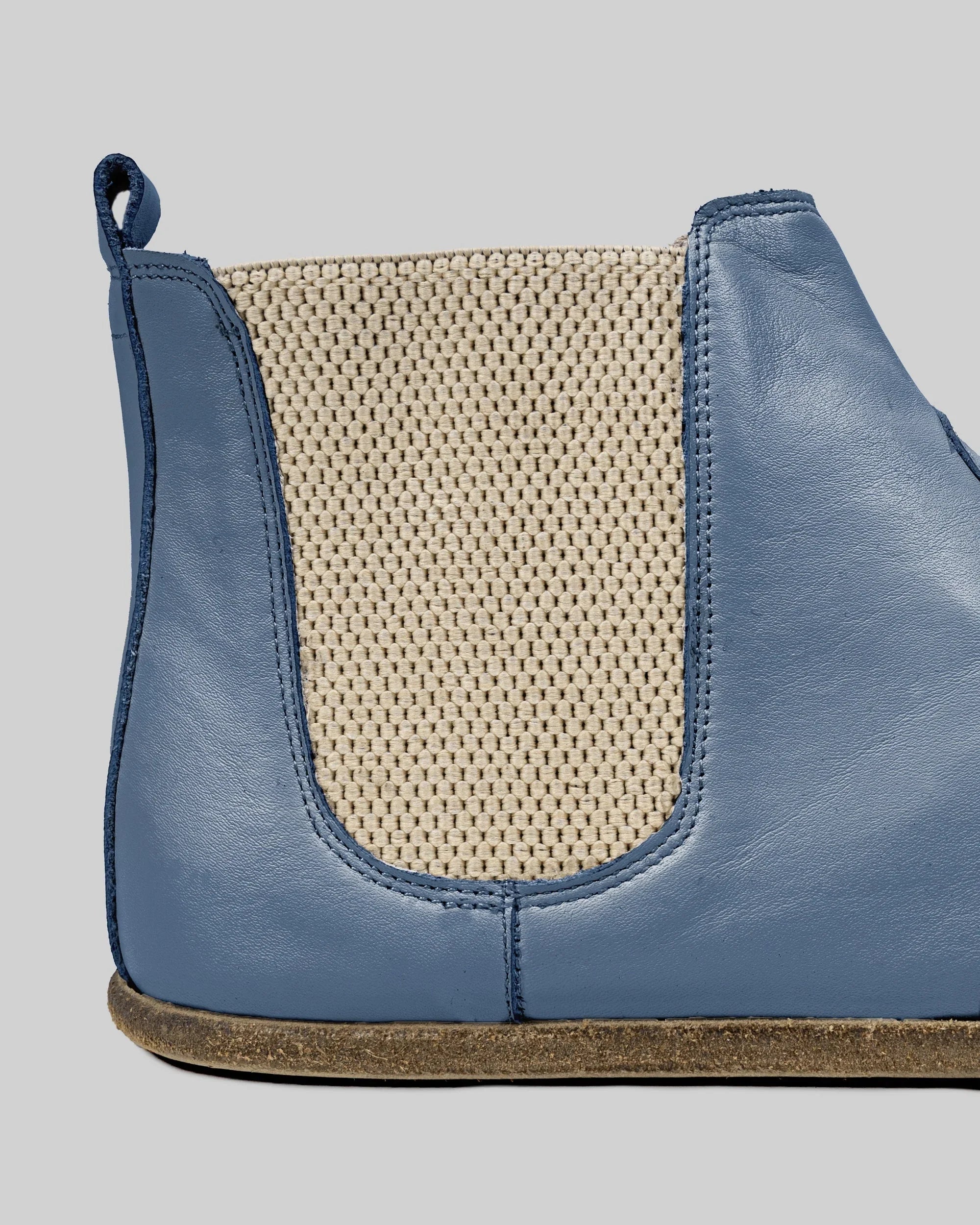 Sole detail Jean Blue Chelsea Boots - Zero Drop Calf Leather | Bespoky