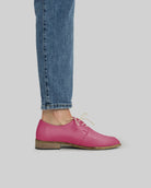 Pair Fuchsia Pointed Toe Oxford - Barefoot Wide Toe Calf Leather | Bespoky