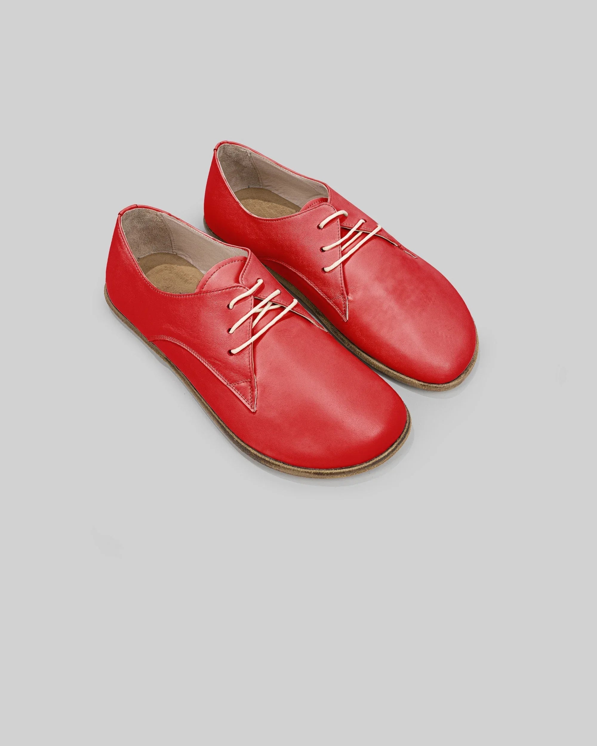 Women's Red Oxford Shoes - Handcrafted Calf Leather Wide Toe Box | Bespoky