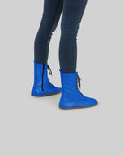 Back view Blue Barefoot Boot - Calf Leather Handcrafted | Bespoky