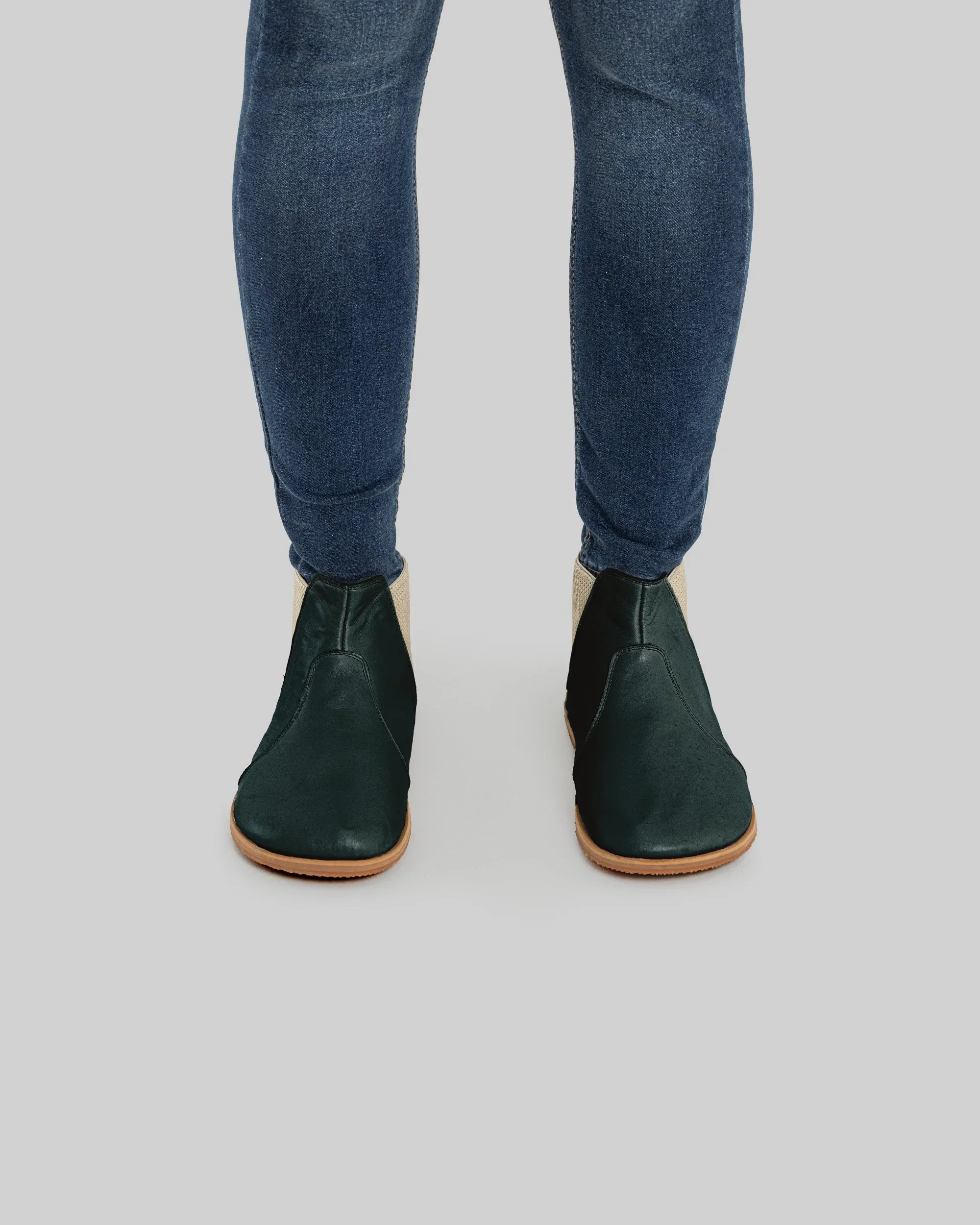 Detail Dark Green Chelsea Boots - Handcrafted Calf Leather Turkey | Bespoky