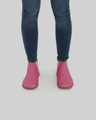 Detail Fuchsia Chelsea Boots - Handcrafted Calf Leather Turkey | Bespoky