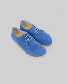 Women's Blue Oxford Shoes - Handcrafted Calf Leather Wide Toe Box | Bespoky
