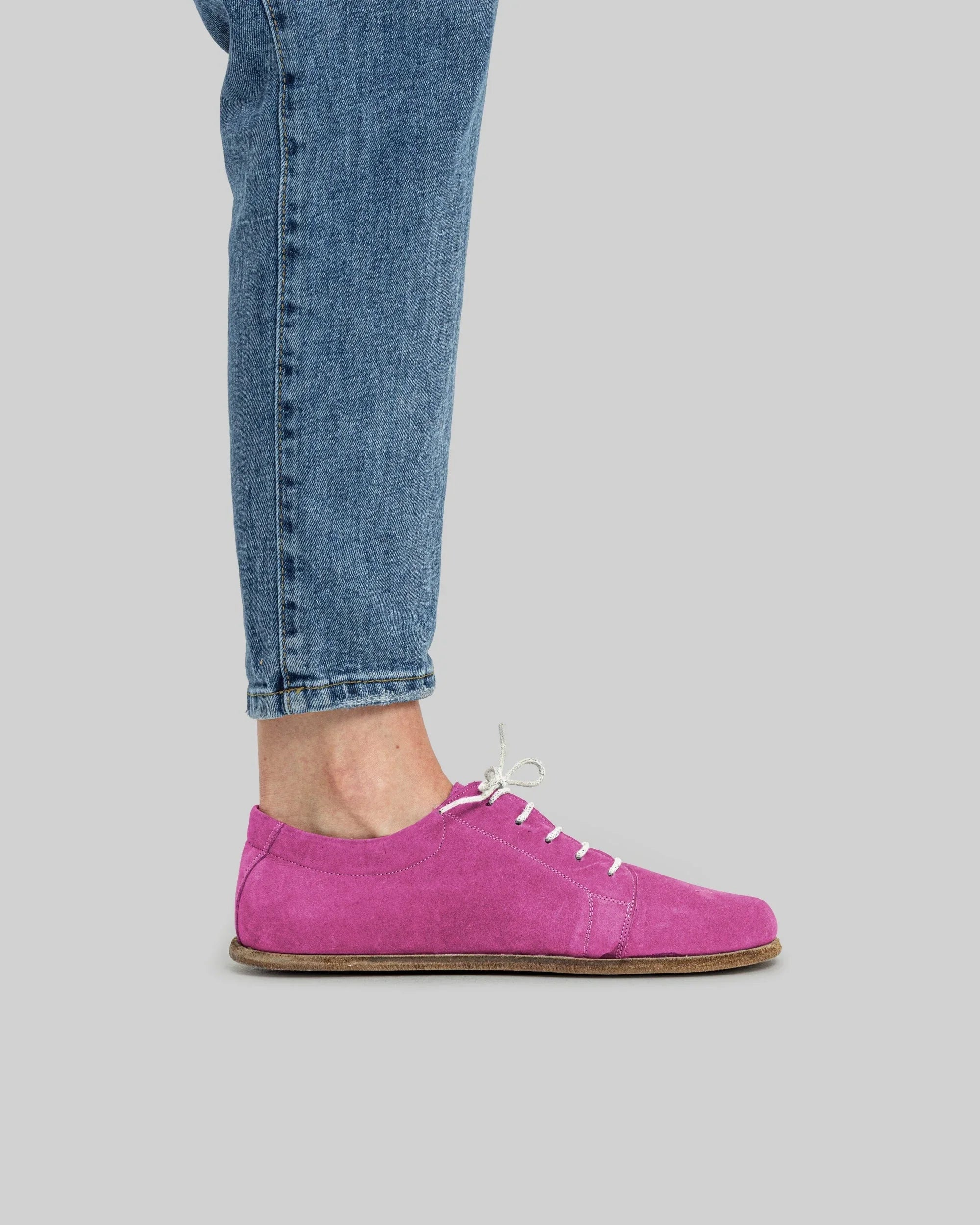 Paar Pinker Barfuß-Sneaker - Barfuß Breite Zehen Kalbsleder | Bespoky