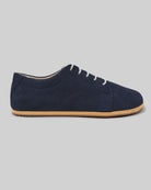 Side view Navy Nubuck Barefoot Sneaker - Calf Leather Zero Drop | Bespoky