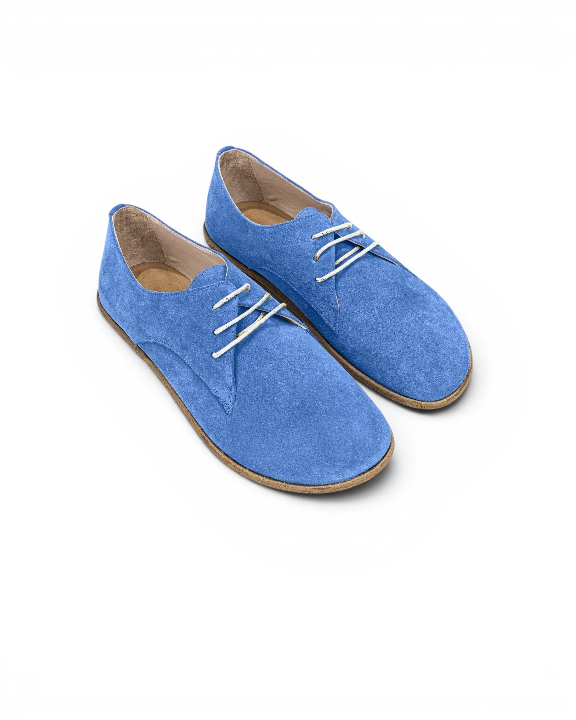 Women's Blue Oxford Shoes - Handcrafted Calf Leather Wide Toe Box | Bespoky