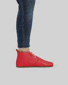 Close-up calf leather - Red Ankle Boots Detail | Bespoky