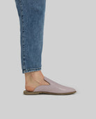 Pair Pink Pointed Toe Mules - Barefoot Wide Toe Calf Leather | Bespoky