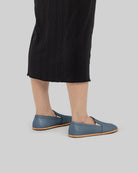Detail Jean Blue Barefoot Shoes - Handcrafted Calf Leather Turkey | Bespoky