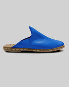 Detail Blue Slippers - Handcrafted Calf Leather Turkey | Bespoky