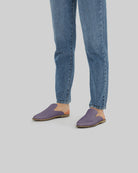 Top view Purple Pointed Toe Mules - Handcrafted Calf Leather | Bespoky