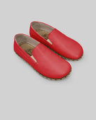 Women's Red Barefoot Shoes - Handcrafted Calf Leather Wide Toe Box | Bespoky